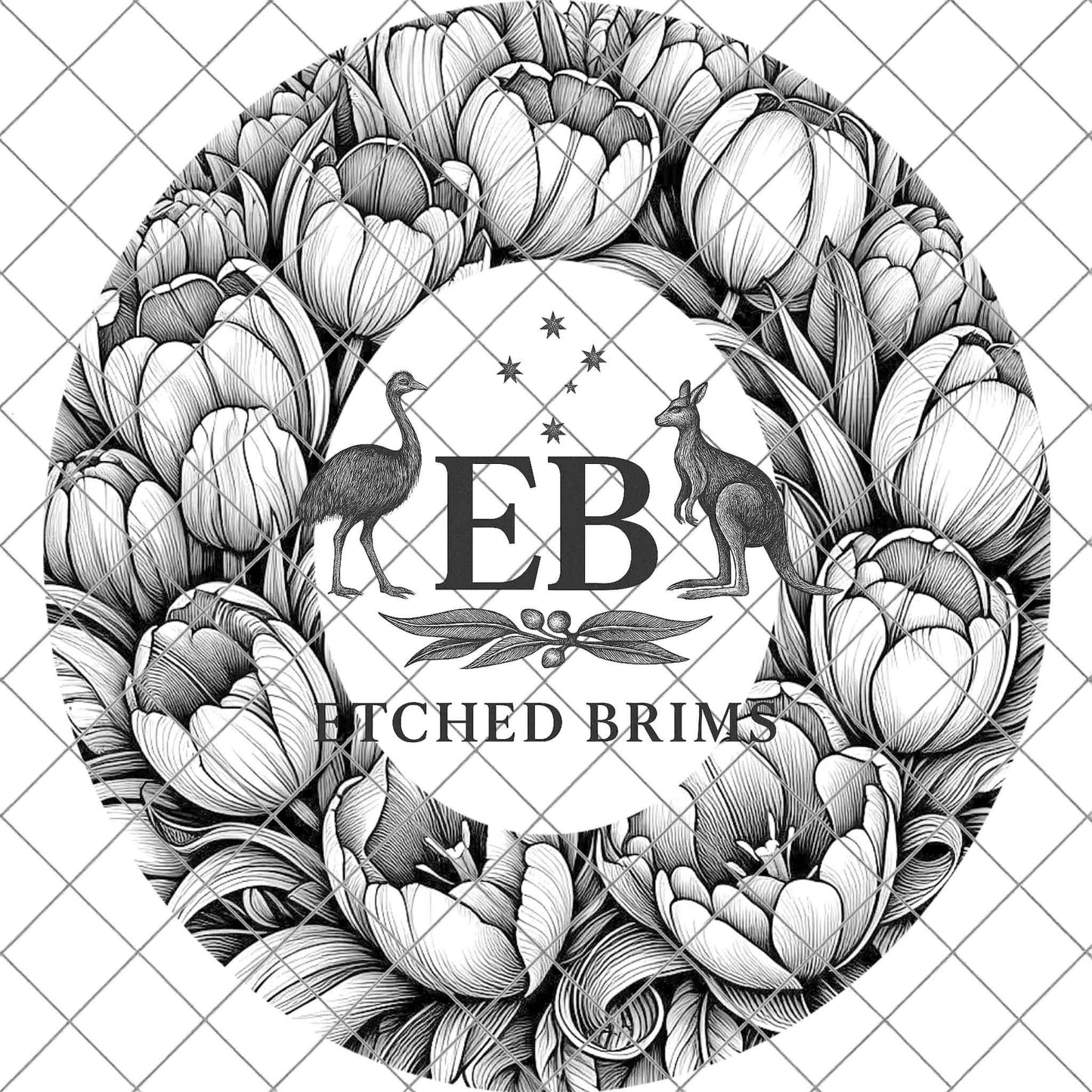 Tulip Flowers 2 Hat File, Laser Hat Burning Design, Digital Download PNG, Hat Burning Template, Hat Laser Engraving Design, Hat File EB638