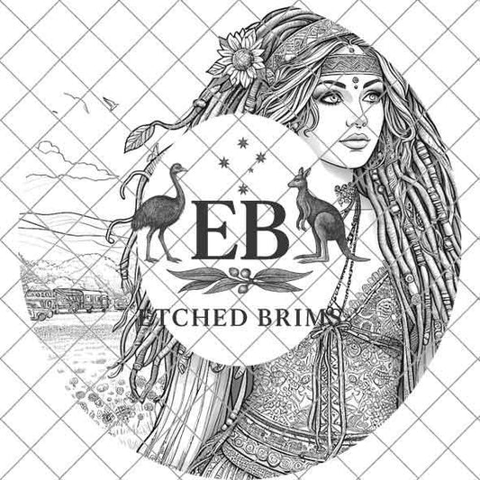 Hippy Woman 16, Boho Hippie, Laser Hat Burning Design,Digital Download PNG, Hat Burning Template, Hat Laser Engraving Design, Hat File EB155