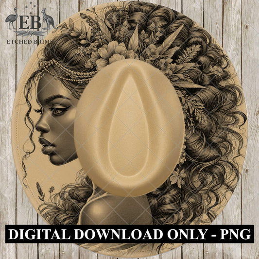 Fairytale Princess, Hat Burning Design, Digital Download PNG, Hat Burning Template, Hat Laser Engraving Design, Printable Stencil, EB823