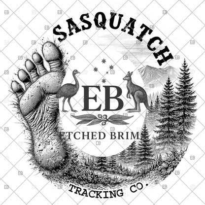 Bigfoot Foot Print, Hat Burning Design | Sasquatch Hat Engraving Design | Hat Burning File | Laser Download, EB1224BC