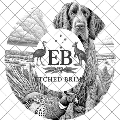 Hat Burning Design, German Wirehaired Pointer Dog, Hat Engraving Template, PNG, Hunting Dog Design, Digital File for Burning Hats, EB653