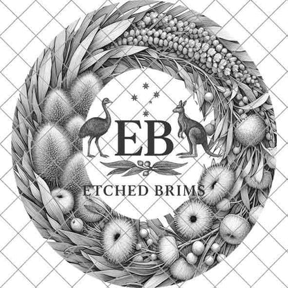 Australian Native Wattle Flowers 1 Hat File, Hat Burning Design, Hat Burning Template, Hat Laser Engraving Design, Hat File EB263