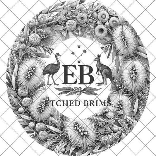 Australian Native Bottlebrush Flowers 1 Hat File, Hat Burning Design, Hat Burning Template, Hat Laser Engraving Design, Hat File EB259