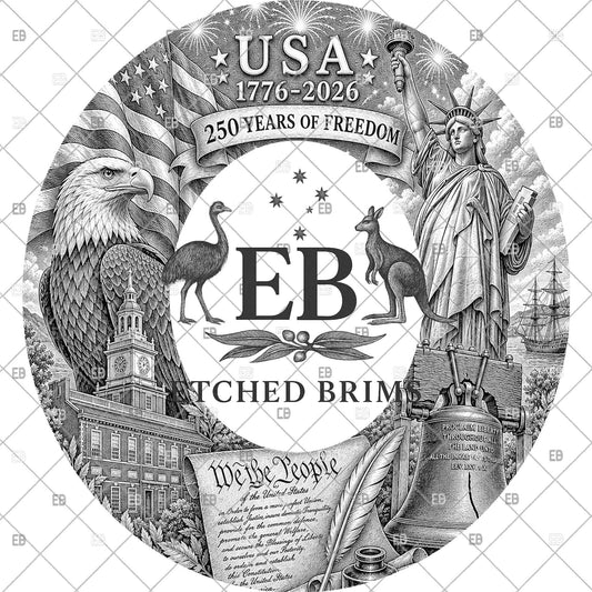USA 250 Years Semiquincentennial Hat Burning File, Patriotic Eagle Statue Liberty Design, American Flag, Hat Brim Template, EB1252