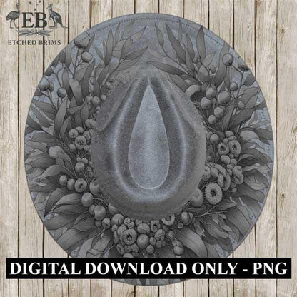 Australian Native Eucalyptus Flowers 1 Hat File, Hat Burning Design, Hat Engraving Template, Hat Laser Engraving Design, PNG Hat File EB260
