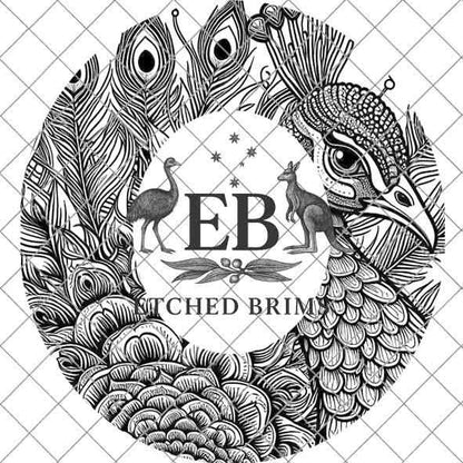 Peacock 9 Hat File, Hat Burning Design, Digital Download PNG, Hat Burning Template, Hat Laser Engraving Design, Bird Design, Hat File EB336