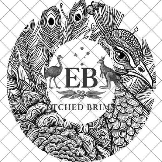 Peacock 9 Hat File, Hat Burning Design, Digital Download PNG, Hat Burning Template, Hat Laser Engraving Design, Bird Design, Hat File EB336