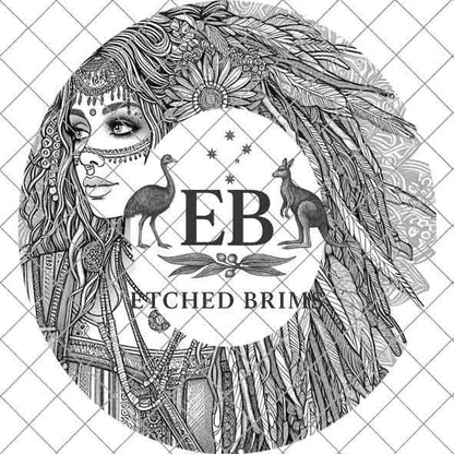 Hippy Woman 7, Boho,Hippie, Laser Hat Burning Design, Digital Download PNG, Hat Burning Template, Hat Laser Engraving Design, Hat File EB159