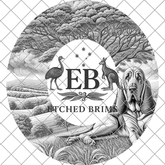 Bloodhound Dog, Hat Engraving, Laser Burning Template, PNG, PDF, Digital File for Cowboy Hat, EB1106