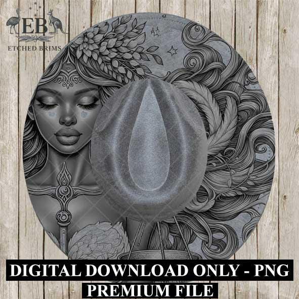 Libra Zodiac Hat Design PNG, Laser Engraving File, Western Boho Digital Download, Hat Engraving Design, Western Hat File, EB549