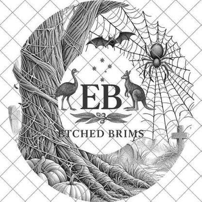 Halloween Hat Template, Spider Web Hat Burning Design, Spooky Season, PNG, Hat Burning Stencil, Hat Burning Design, Engraving Pattern, EB458