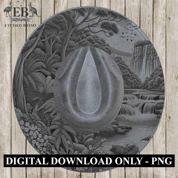Waterfall 8 Laser Hat Burning Design, Digital Download PNG, Hat Burning Template, Hat Laser Engraving Design Wide Brim Hat Laser File EB112