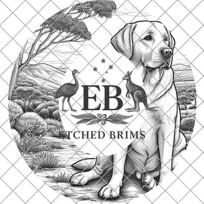 Hat Burning Design, Labrador Dog, Hat Engraving Template, PNG File, Laser Burning Hat, Cowboy Hat, Hat Burning Stencil, Printable PDF, EB390