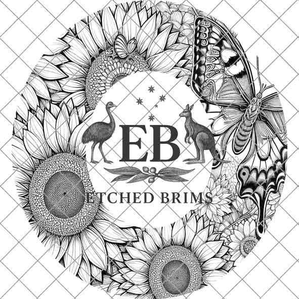 Sunflowers & Butterflies 2, Laser Hat Burning Design, Digital Download PNG, Hat Burning Template, Hat Laser Engraving Design, Hat File EB92