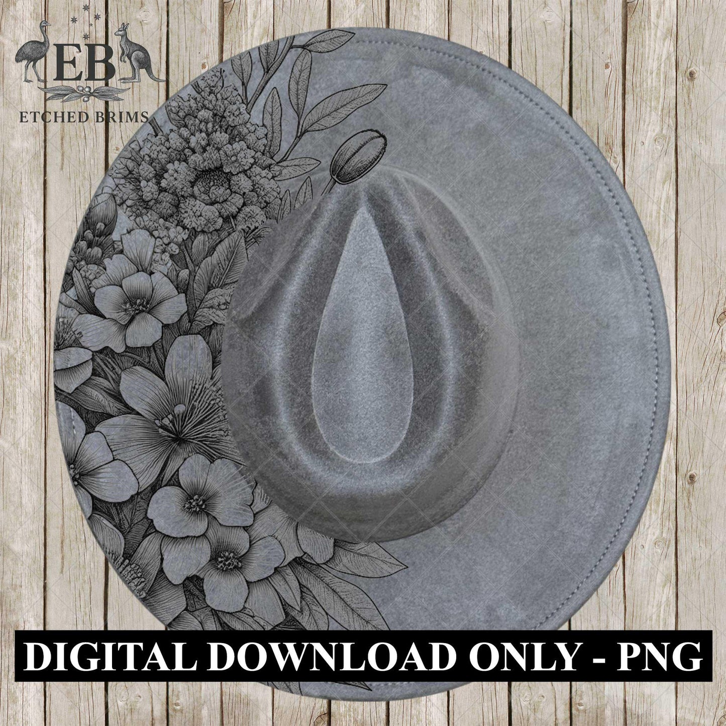 Flowers Native Half Hat Burning Design, Hat Engraving Template, Laser Hat Design, Wide Brim Hat, Stencil for Hat Burning SVG & PNG, EB600