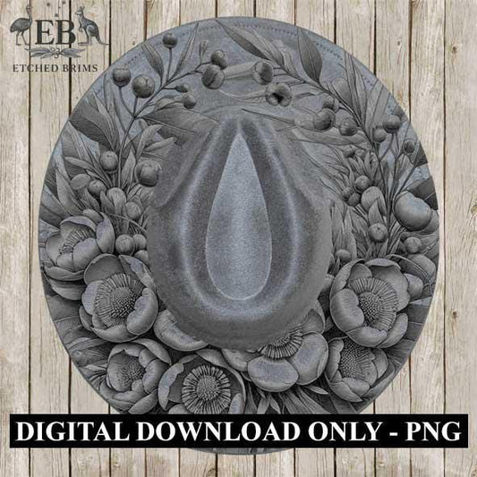 Australian Native Bush Flowers 6 Hat File, Hat Burning Design, Hat Burning Template, Hat Laser Engraving Design, Hat File EB265
