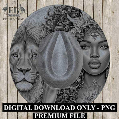 Leo Zodiac Hat Design PNG, Laser Engraving File, Western Boho Digital Download, Hat Engraving Design, Western Hat File, EB548