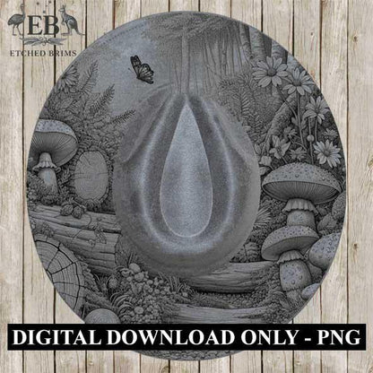 Fairy Garden 4, Laser Burning Design, Digital Download PNG, Hat Burning Template, Hat Laser Engraving Design, Wide Brim Hat Laser File EB164