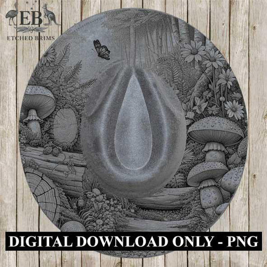 Fairy Garden 4, Laser Burning Design, Digital Download PNG, Hat Burning Template, Hat Laser Engraving Design, Wide Brim Hat Laser File EB164