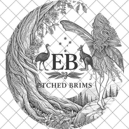 Fairy 6 Laser Hat Burning Design, Digital Download PNG, Hat Burning Template, Hat Laser Engraving Design, Wide Brim Hat Laser File EB86