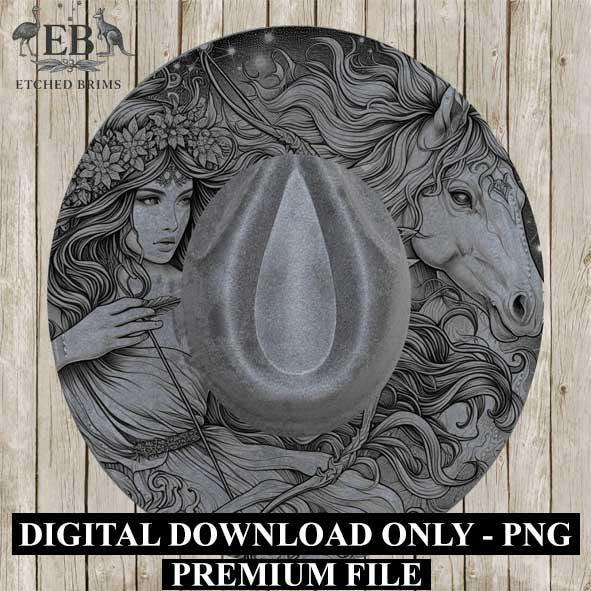 Sagittarius Zodiac Hat Design PNG, Laser Engraving File, Western Boho Digital Download, Hat Engraving Design, Western Hat File, EB310
