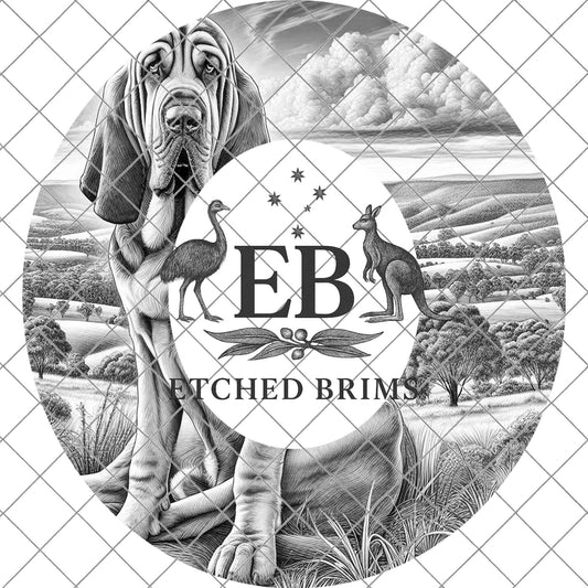 Bloodhound Dog, Hat Burning Design, Laser Engraving Template, PNG, PDF, Digital File for Burning Hat, EB1105