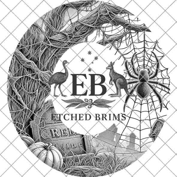 Halloween Hat Template, Spider Web Hat Burning Design, Spooky Season, PNG, Hat Burning Stencil, Hat Burning Design, Engraving Pattern, EB465