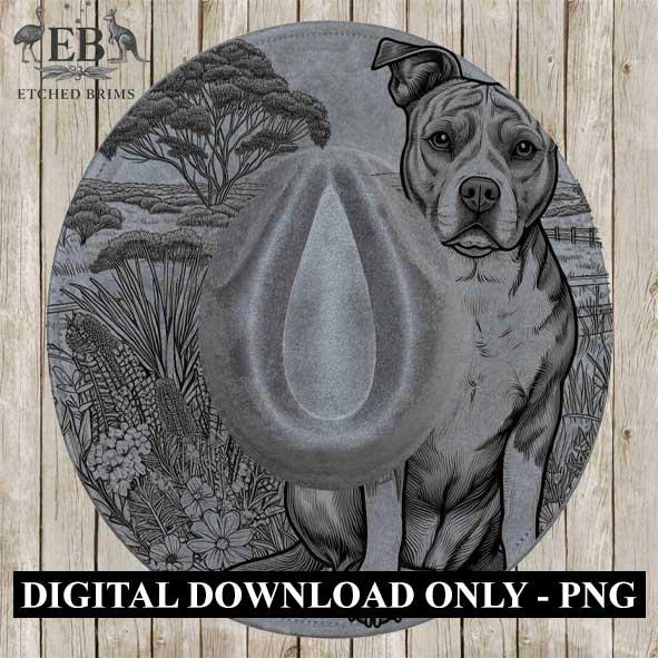 Staffy Dog, Laser Hat Burning Design, Digital Download PNG, Hat Burning Template, Hat Laser Engraving Design, Wide Brim Hat File EB12