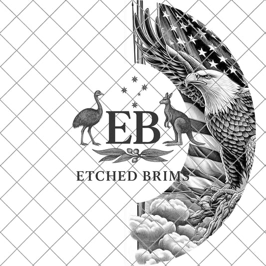 American Flag and Eagle, Hat Burning Design, Hand Burning Stencil, PDF & PNG, Hat Burning Template, Laser Engraving Design, EB722