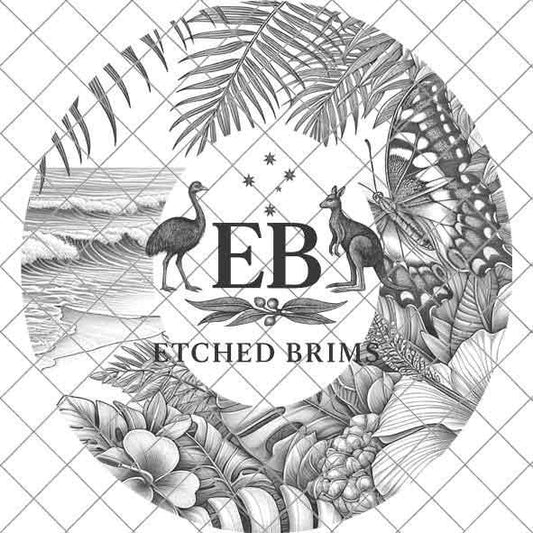 Tropical Flower Butterfly 1, Laser Hat Burning Design, Digital Download PNG, Hat Burning Template, Hat Laser Engraving Design Hat File EB121