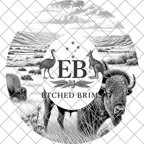 Buffalo Safari 4, Hat Burning Design, Digital Download PNG & PDF, Hat Burning Templates, Laser Engraving Design, Hat Burning Stencils, EB503