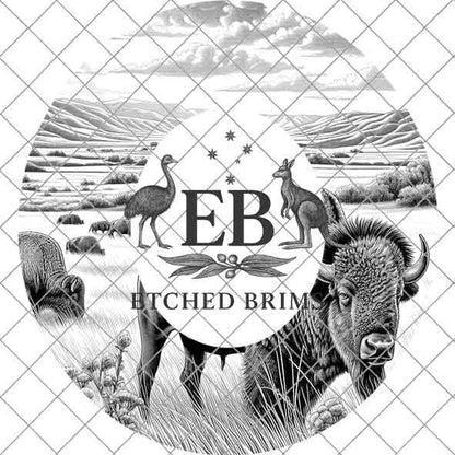 Buffalo Safari 4, Hat Burning Design, Digital Download PNG & PDF, Hat Burning Templates, Laser Engraving Design, Hat Burning Stencils, EB503