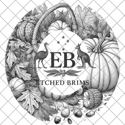 Fall Autumn Leaves, Laser Engraving Hat Design, Wide Brim Hat Template, Hat Burning PNG Pattern, Hat Burning Stencil, EB776
