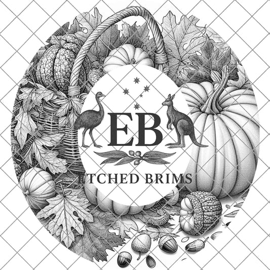 Fall Autumn Leaves, Laser Engraving Hat Design, Wide Brim Hat Template, Hat Burning PNG Pattern, Hat Burning Stencil, EB776