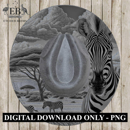 Zebra Safari 2, Hat Burning Design, Hand Burning Stencil included, PDF & PNG, Hat Burning Template, Laser Engraving Design, EB640