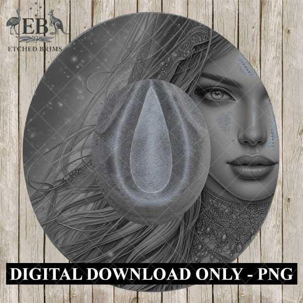 Mysterious Girl 3 Hat File, Hat Burning Design, Digital Download PNG, Hat Burning Template, Hat Laser Engraving Design, Hat File EB453