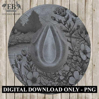 Wildflowers 5 Hat File, Laser Hat Burning Design, Digital Download PNG, Hat Burning Template, Hat Laser Engraving Design, Hat File EB221