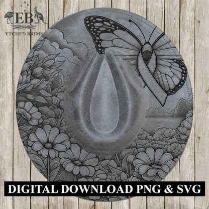 Breast Cancer Awareness 2, Hat Burning Template, Laser Hat Burning Designs, Digital Download PNG & PDF Files, Printable Template, EB489