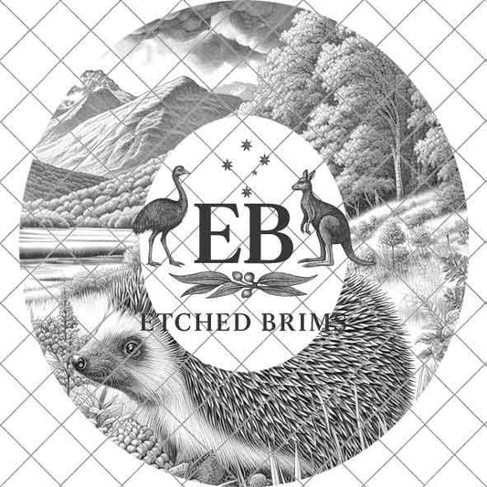 Hat Burning Design, Hedgehog and Woodlands 3, Wide Brim Hat Design, Hat Burning Template, Hat Burning Stencil, Laser File, PNG File, EB476