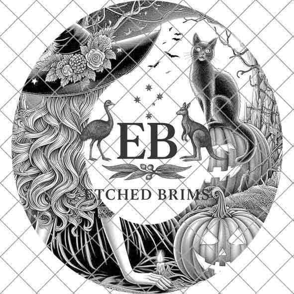 Halloween Hat Template, Witch, Pumpkin, Haunted House, Spooky Season, PNG, Hat Burning Stencil, Hat Burning Design, Engraving Pattern, EB430