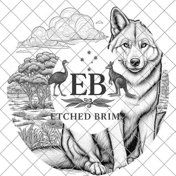 Dingo Laser Hat Burning Design, Digital Download PNG, Hat Burning Template, Hat Laser Engraving Design, Wide Brim Hat Laser File, EB30