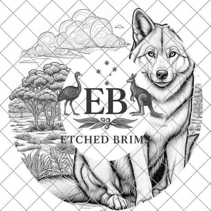 Dingo Laser Hat Burning Design, Digital Download PNG, Hat Burning Template, Hat Laser Engraving Design, Wide Brim Hat Laser File, EB30
