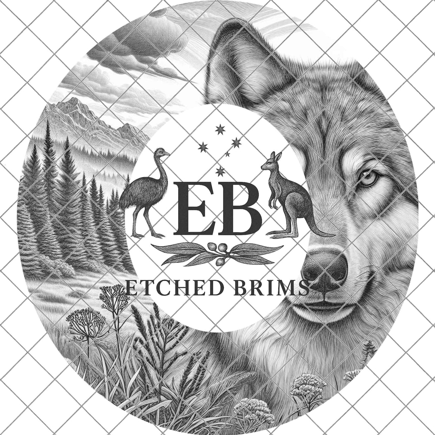 Wolf, Burned Hat Templates, Wide Brim Hat Pattern, Pyrography Hat Design, PNG File, Hat Burning Design, EB803