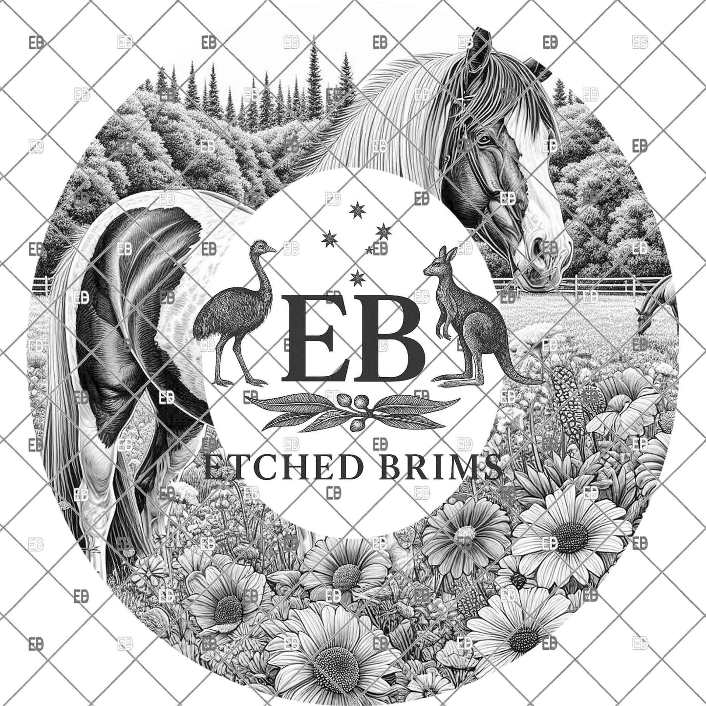 American Paint Horse, Laser Hat Burning Design, Digital Download PNG, Hat Burning Template, Hat Laser Engraving Design, Hat File EB1132