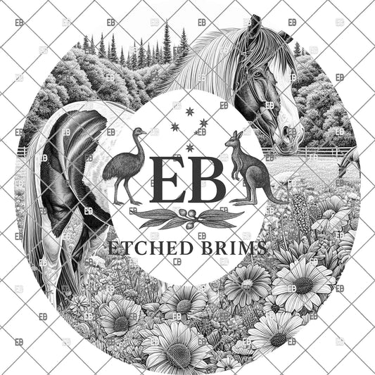 American Paint Horse, Laser Hat Burning Design, Digital Download PNG, Hat Burning Template, Hat Laser Engraving Design, Hat File EB1132