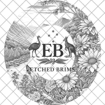 Mountain Flowers 2 Hat File, Laser Hat Burning Design, Digital Download PNG, Hat Burning Template, Hat Laser Engraving Design, Hat File EB36