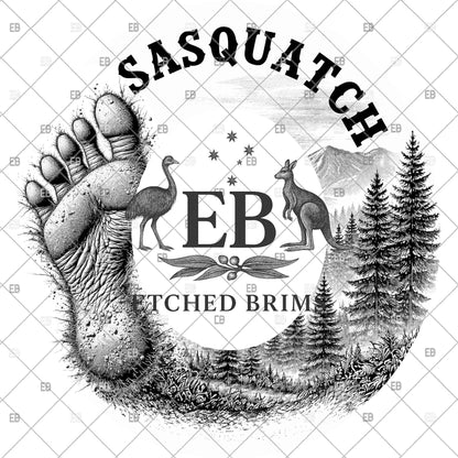Bigfoot Foot Print, Hat Burning Design | Sasquatch Hat Engraving Design | Hat Burning File | Laser Download, EB1224BC