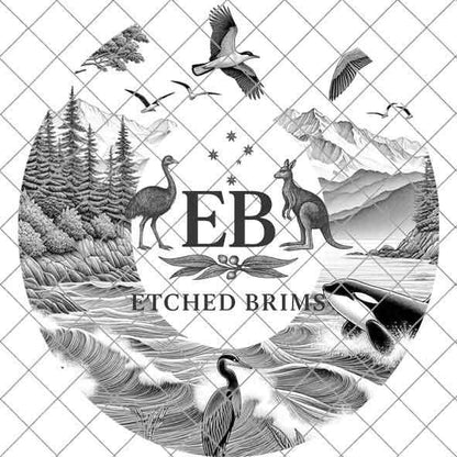 Orca Whales 2, Mountains, Laser Hat Burning Design, Digital Download PNG, Hat Burning Template, Hat Laser Engraving Design, Hat File EB353