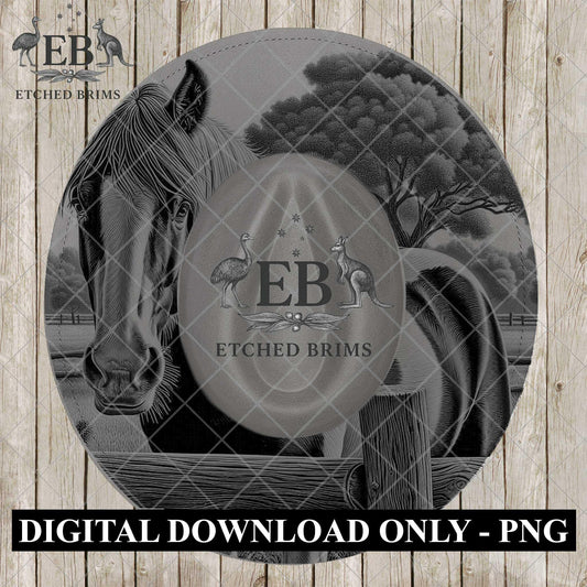 Pinto Horse, Hat Engraving Design, Western Hat Laser File, Barock Pinto Cowboy Hat, Wide Brim Hat Stencil, EB1205