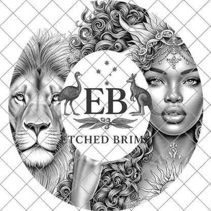 Leo Zodiac Hat Design PNG, Laser Engraving File, Western Boho Digital Download, Hat Engraving Design, Western Hat File, EB548